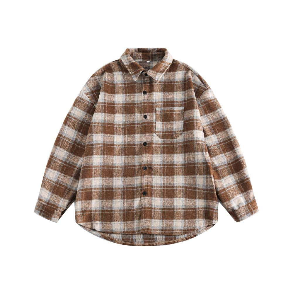 Winter Retro Plaid Shirt Boys And Girls College Style