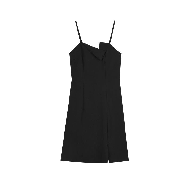 Elegant Sexy Slim Fit Black Camisole Dress High Sense