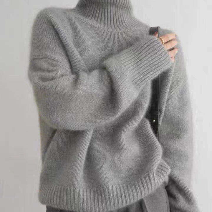 Suéter de cachemira con cuello alto para mujer Otoño e Invierno engrosamiento ropa interior suéter