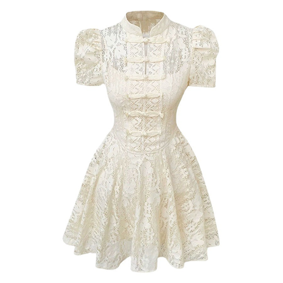 Women's Lace Ruffle Short Dress