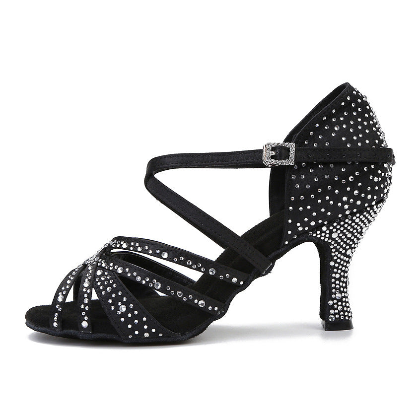 Chaussures de danse latine noires pour spectacle