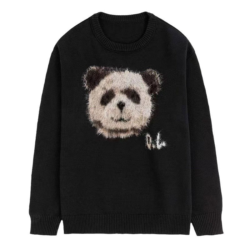 Women's Loose Round Neck Three-dimensional Panda Sweater