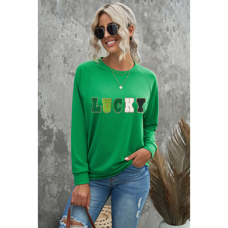 Women's Fashion Letter Embroidery Pullover Sweater