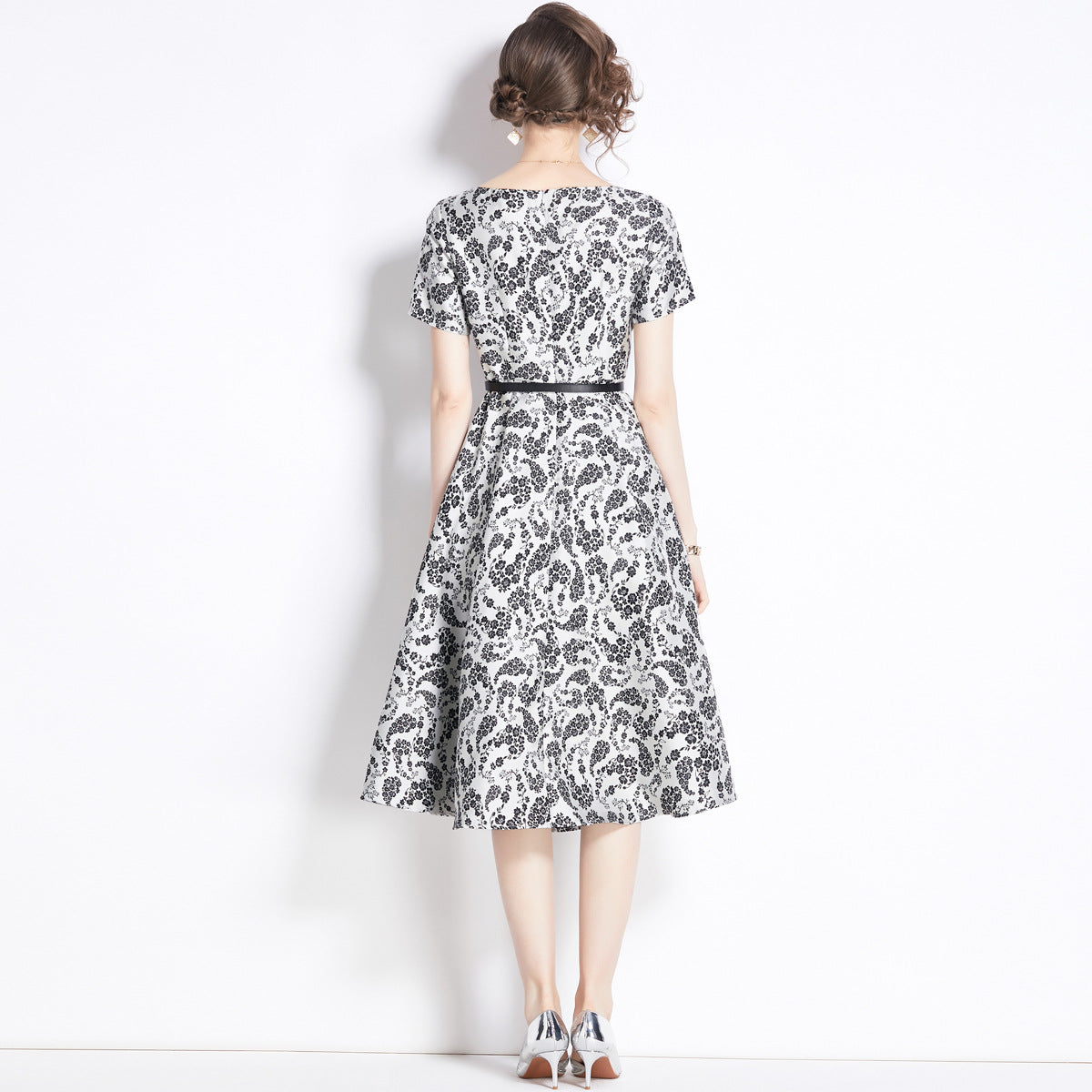 Women's French Retro Jacquard Dress