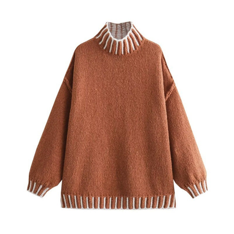 Women's Fashion Casual Multi-color Loose Pullover Sweater