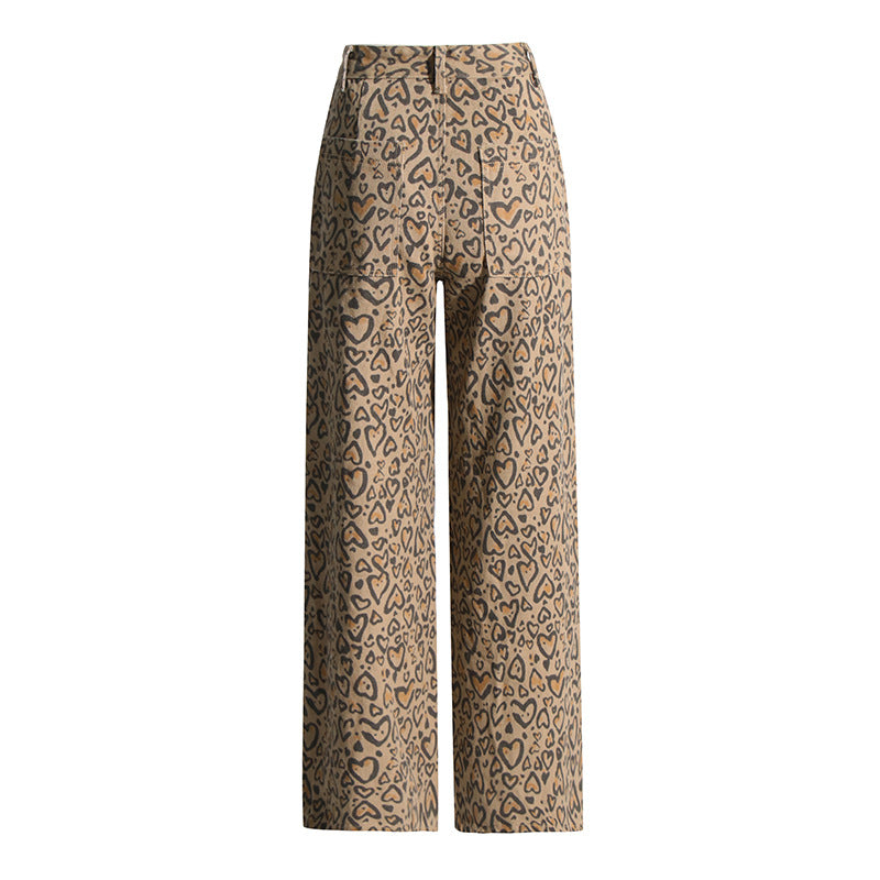 Women's Leopard Hollow Retro Jeans