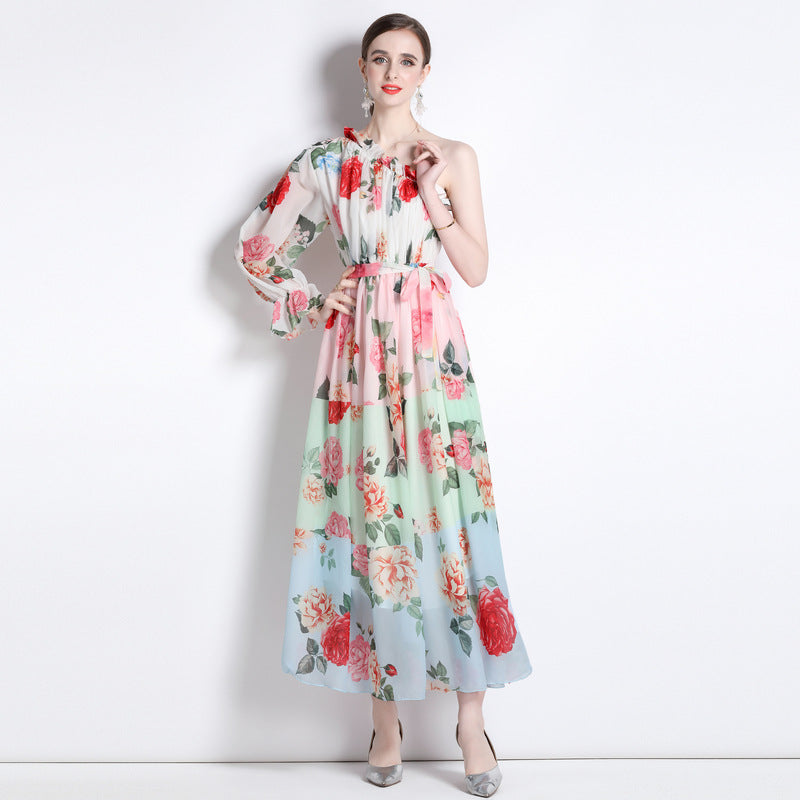 Chiffon Shoulder Beach Dress For Vacation