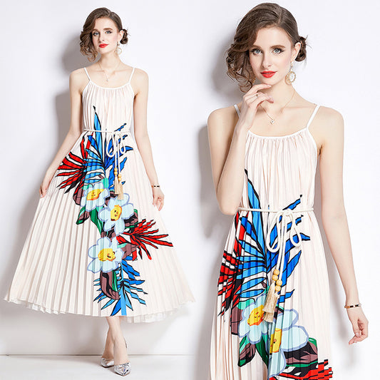 Women's Printed Pleated Dress