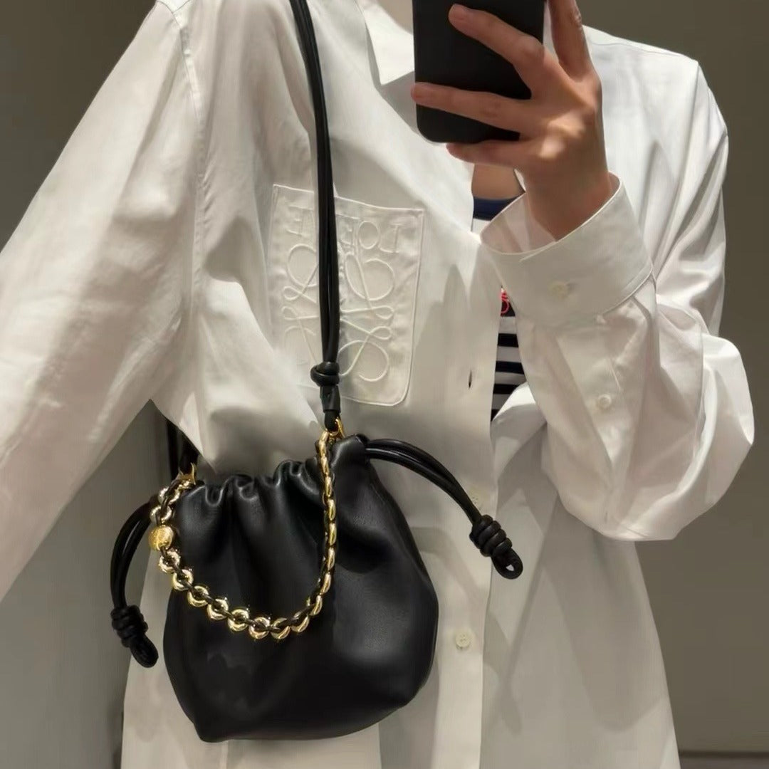 Sac à bandoulière de Style chinois pour femmes, sac porte-bonheur en peau de vache, nuages ​​à cordon