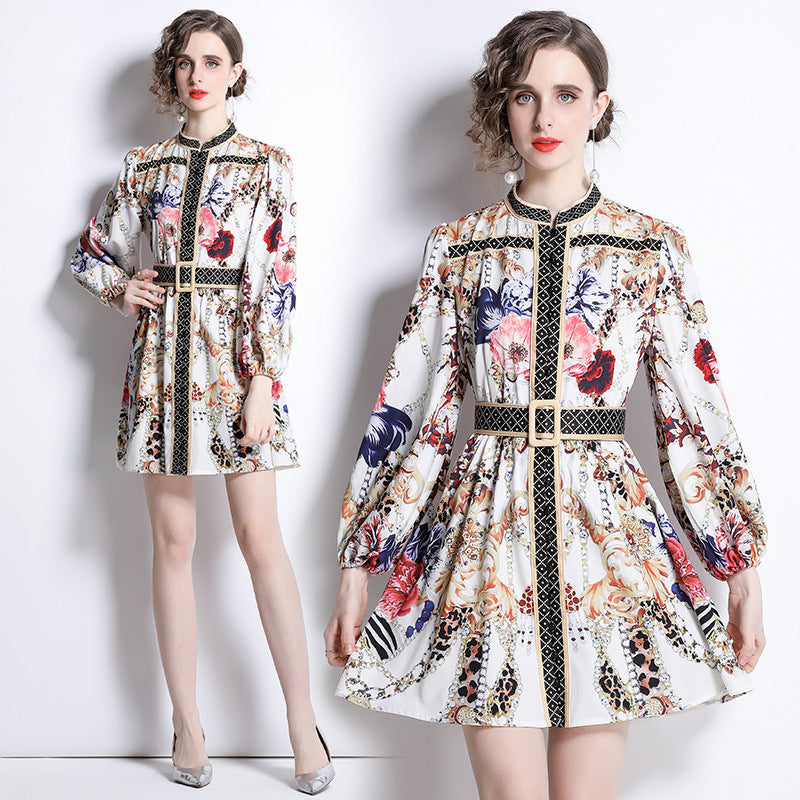 Early Spring Clothes Retro Elegant Socialite Shirt Floral Skirt