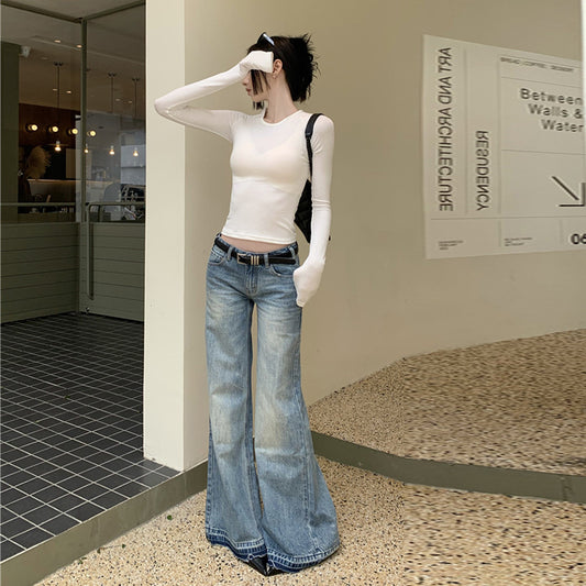 Pantalon en denim taille haute américain