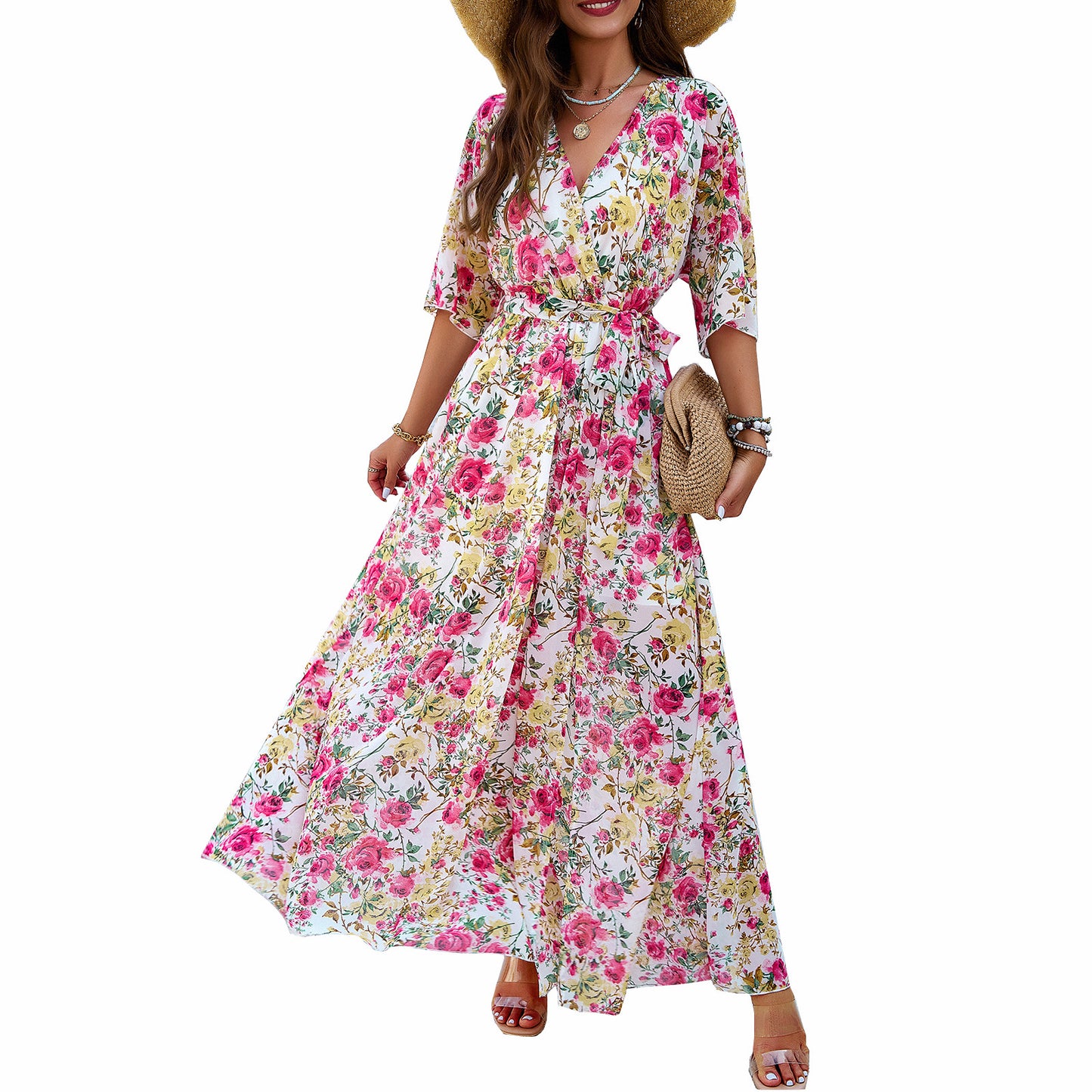 Women's Elegant Printed Waist-controlled Dress