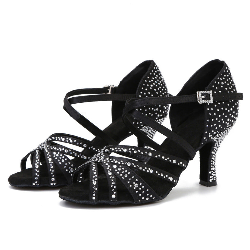 Chaussures de danse latine noires pour spectacle