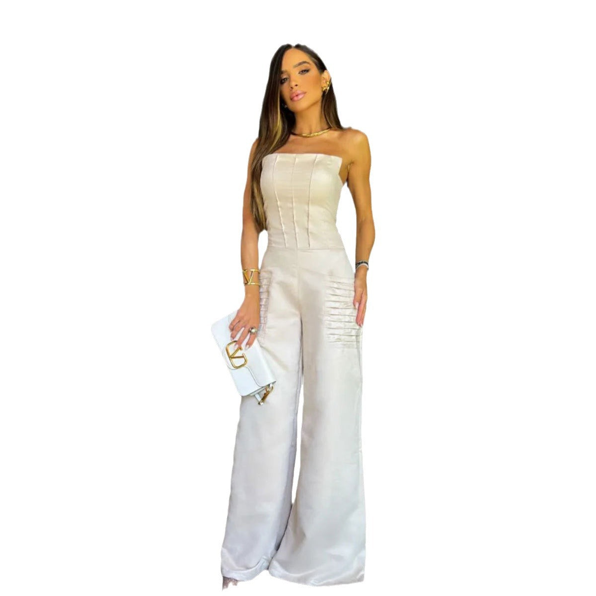 Camisole Tube Top Pantalon Large Costume Femme