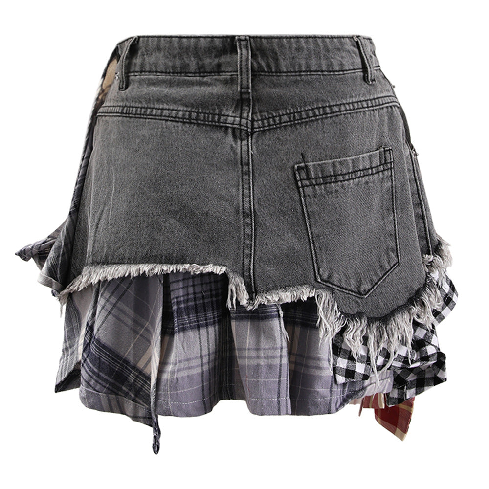 Deconstructing Design Sense Denim Skirt Female Irregular