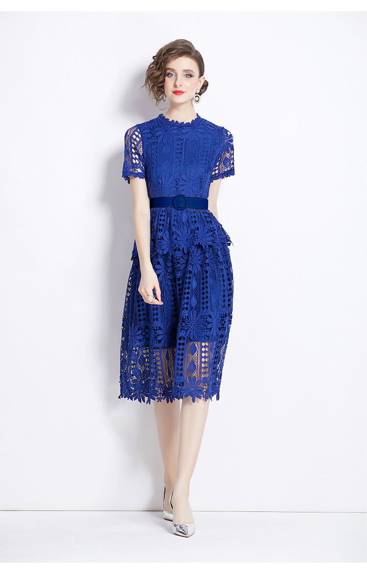 A- Line Crocheted Hollow Lace Dress