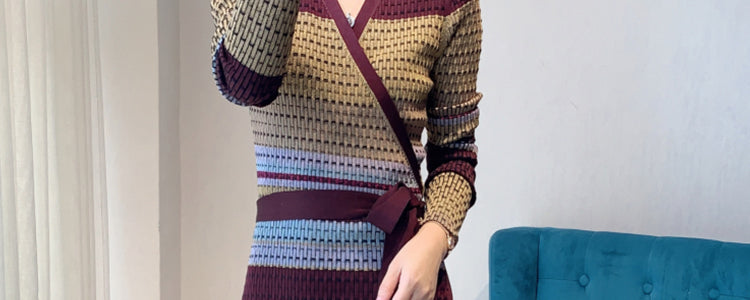 Robe en tricot mince à la mode pour femmes