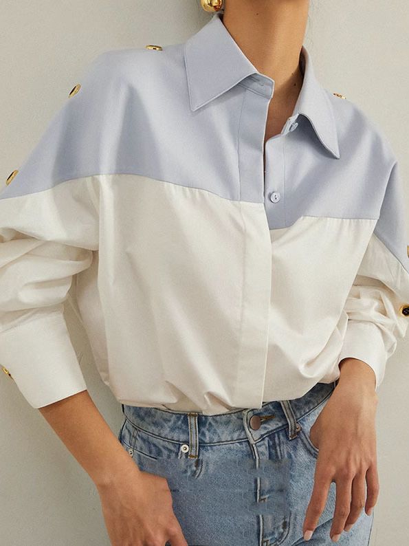 Women's French-style High-grade Color Matching Shirt