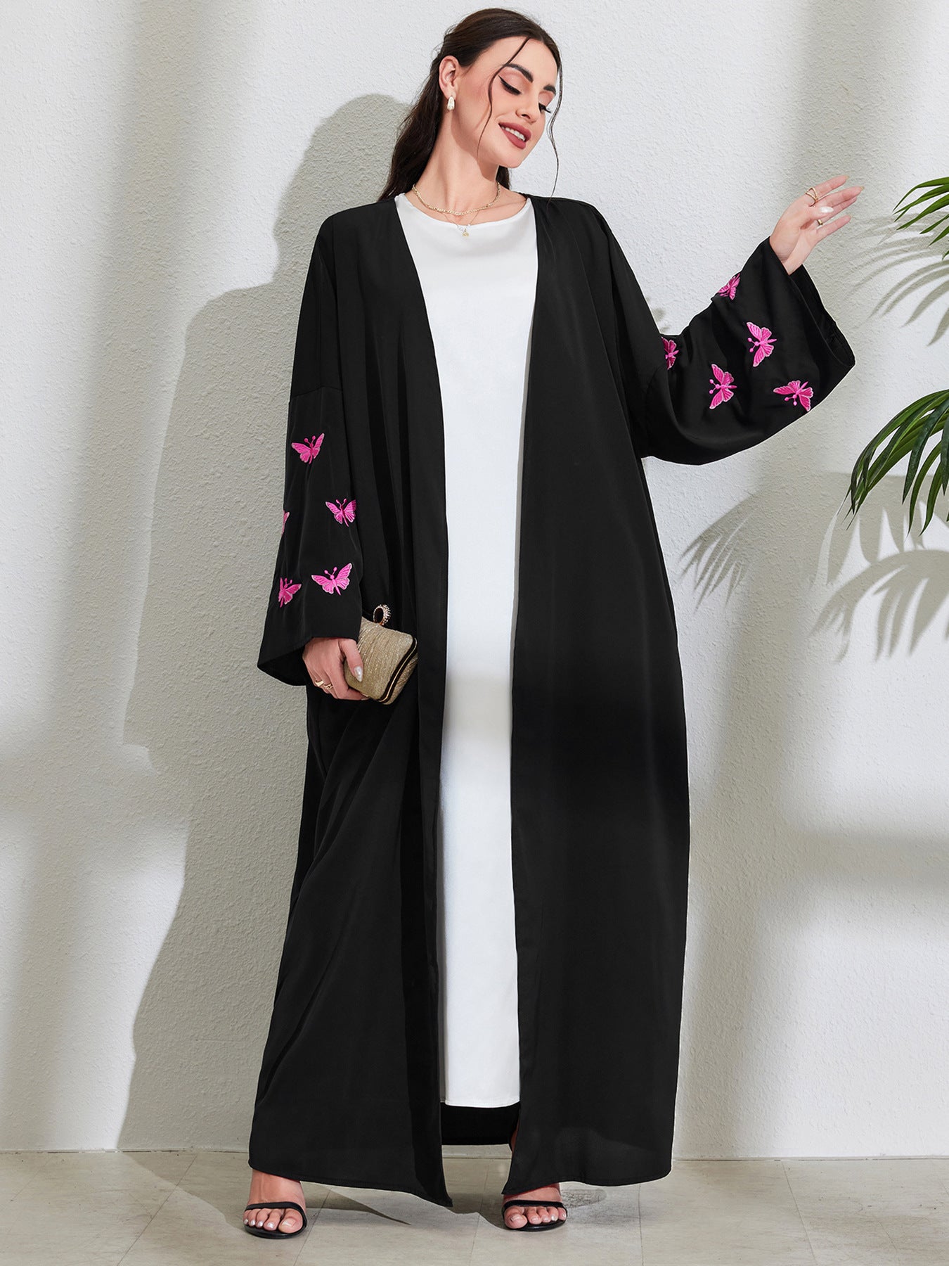 Women's Embroidered Butterfly Dress Robe