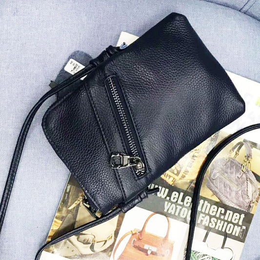 First Layer Cowhide Ladies Mobile Phone Bag