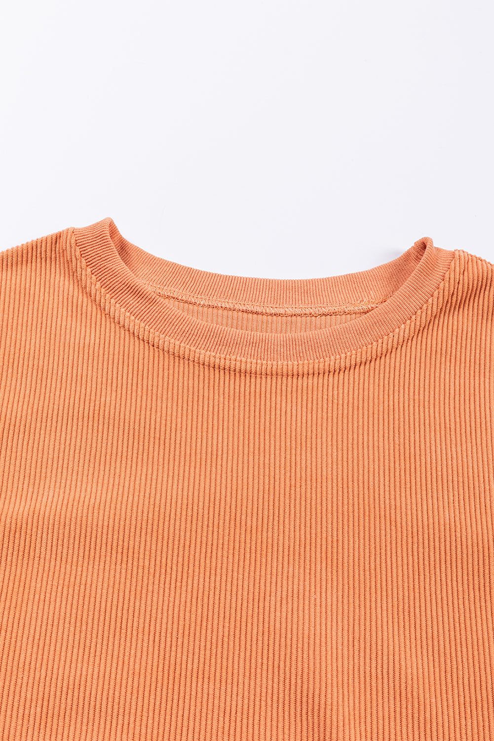 Sweat-shirt surdimensionné orange côtelé en cordon