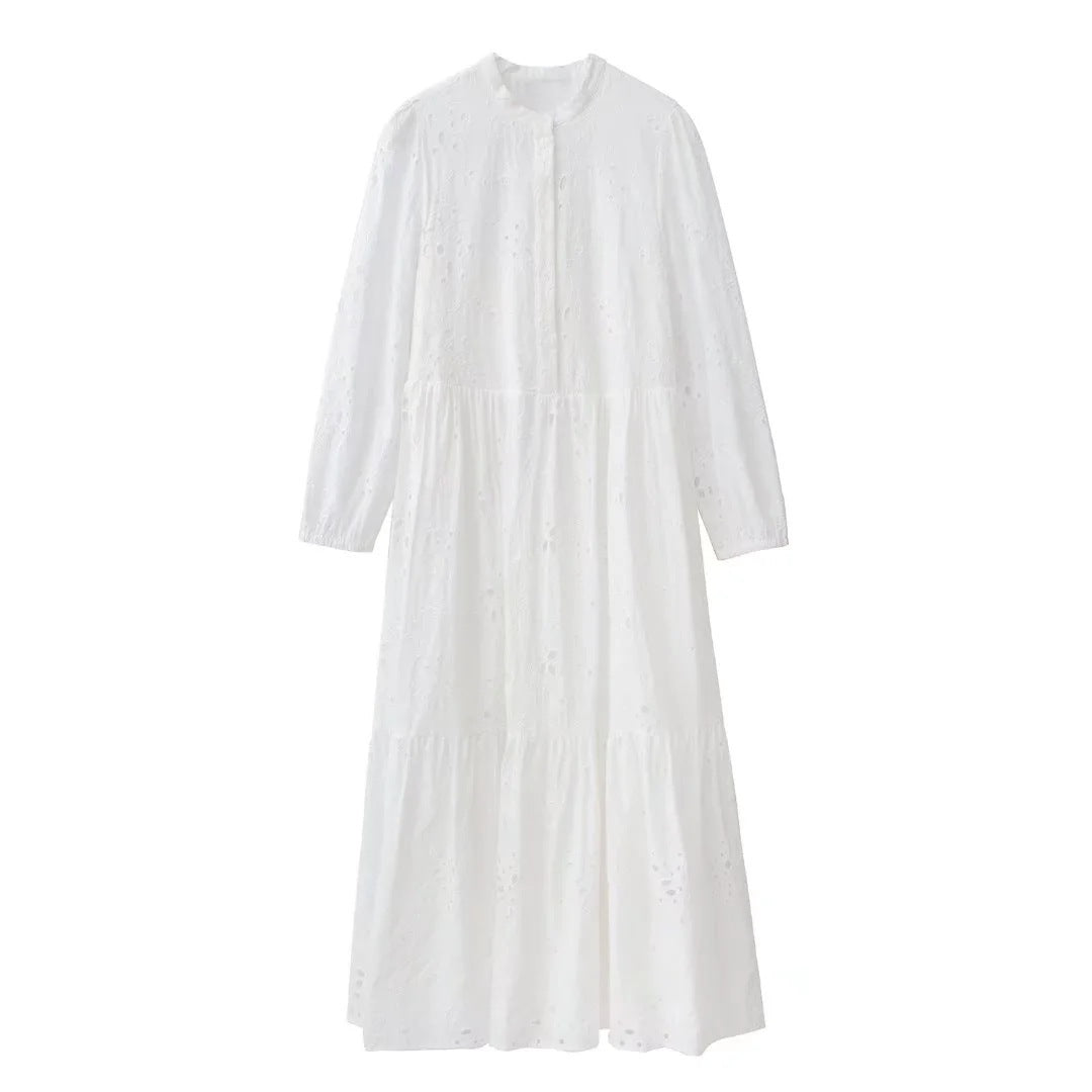 Women's Loose Hollow Embroidery Dress