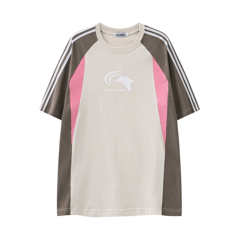 Color Matching Casual Sports Short Sleeve