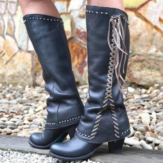 Bottes en cuir neuves pour l'automne et l'hiver Bottes pour femmes