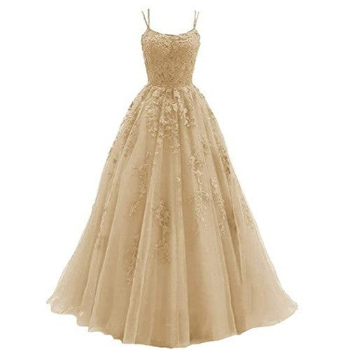 Robe de soirée caraco longue en tulle et dentelle