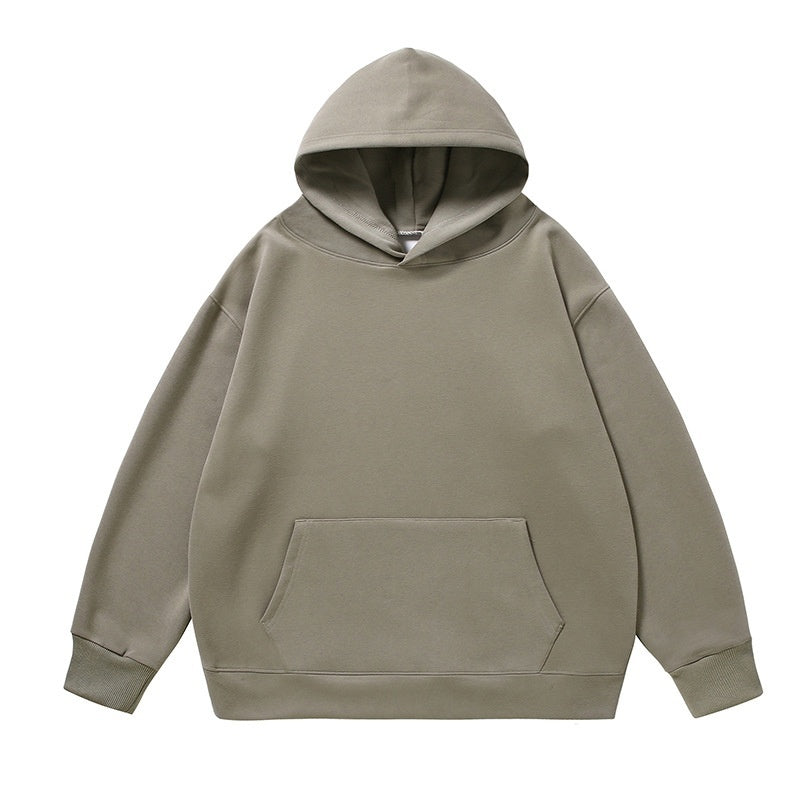 Velvet Padded Hooded Sweatshirt Men And Women Loose Shoulder