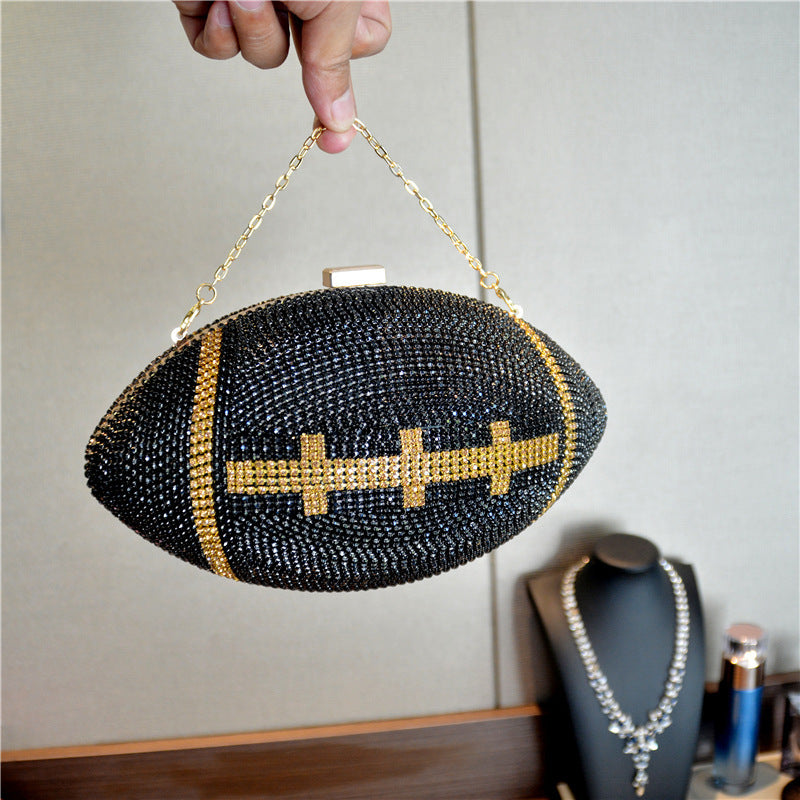 Women's Rugby Rhinestone Clutch Messenger Bag