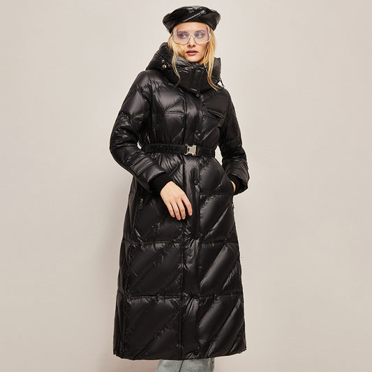 Manteau coupe-vent à capuche cintré tendance pour femme