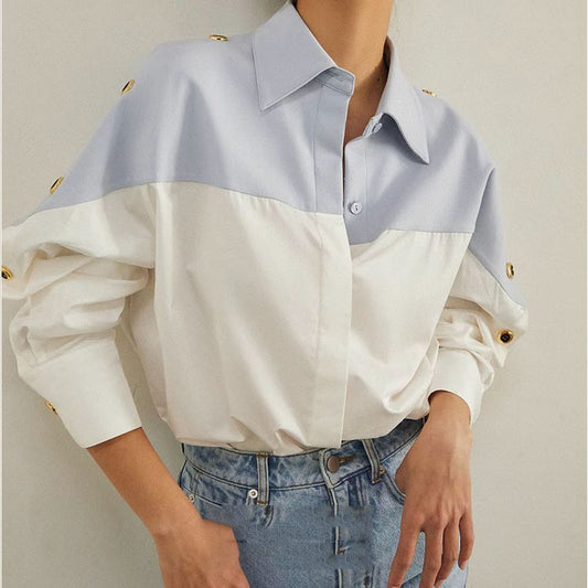 Women's French-style High-grade Color Matching Shirt