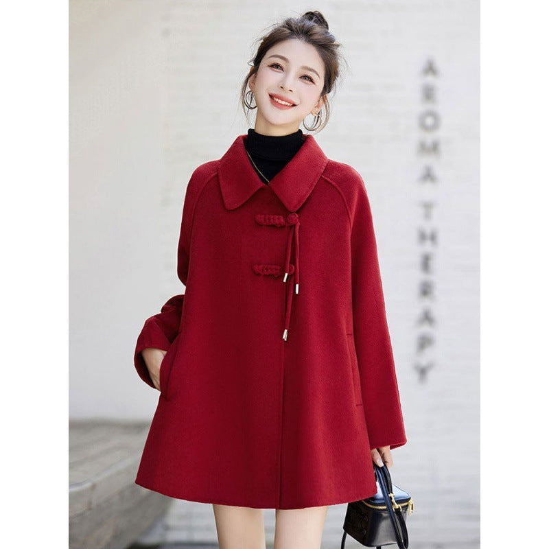 Women's Fashion Retro Loose Woolen Coat