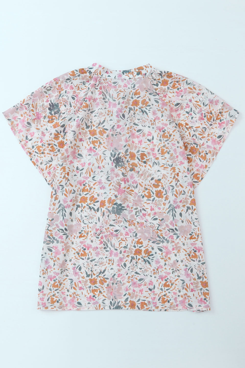 Multicolor Floral Mandarin Collar Top