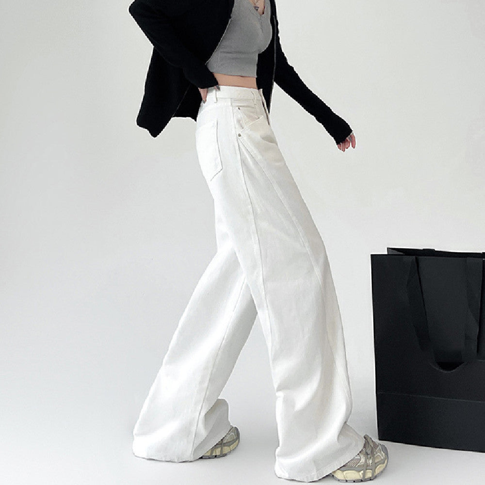 White Retro High Waist Wide Leg Jeans