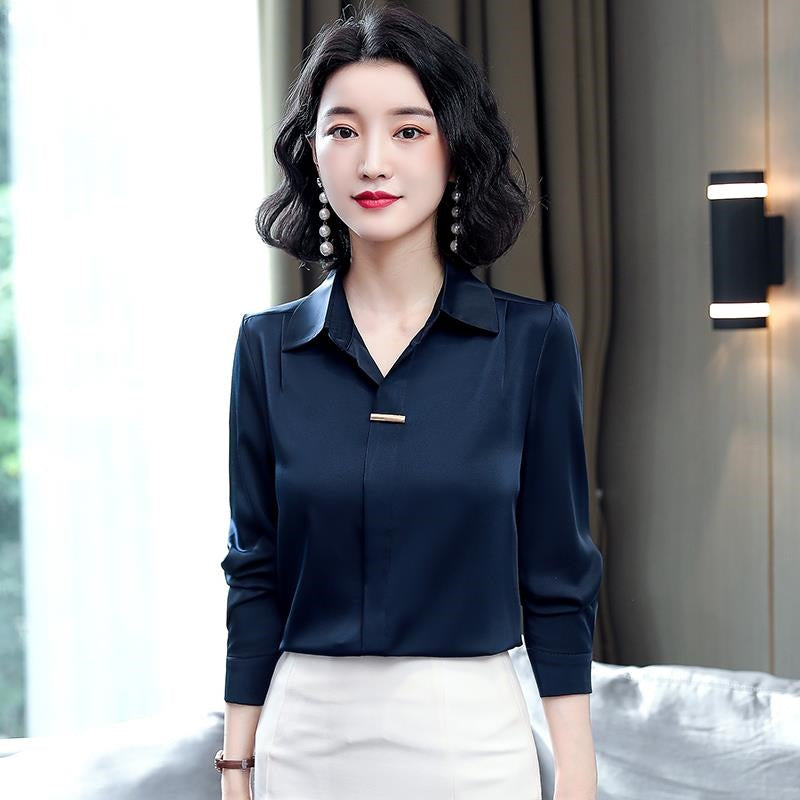 Women's New Fashionable Lapel Loose And Slim Shirt