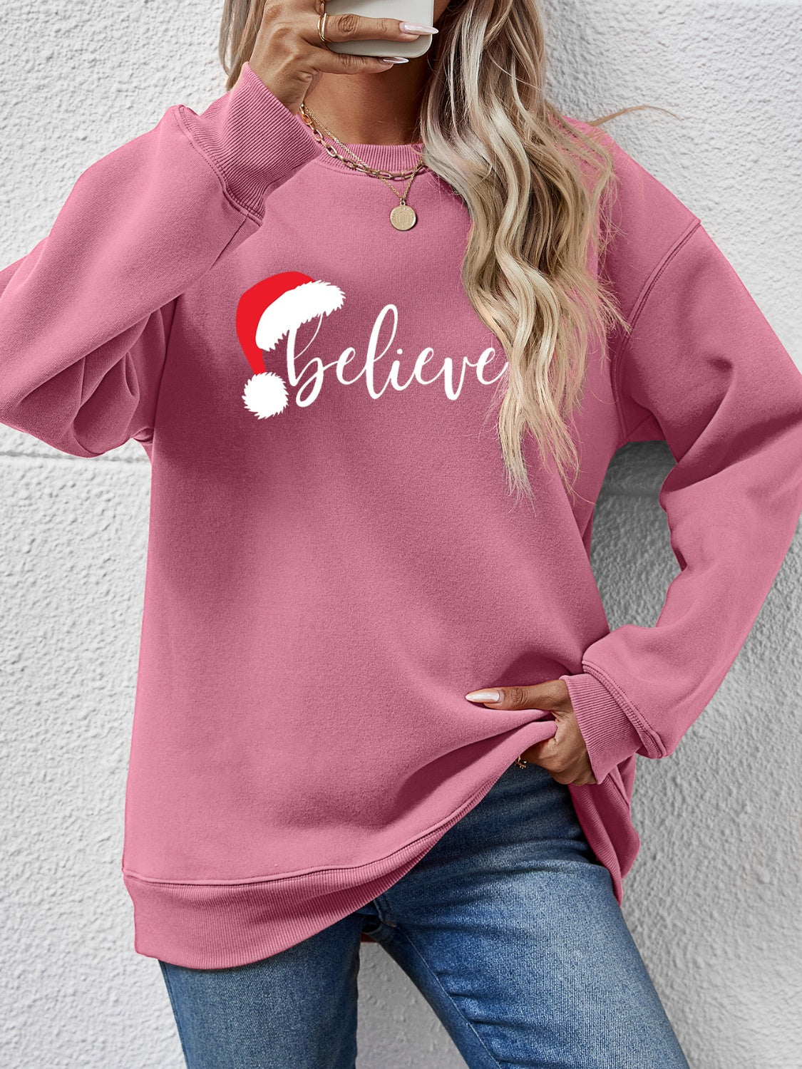 BELIEVE Sweat-shirt graphique à manches longues