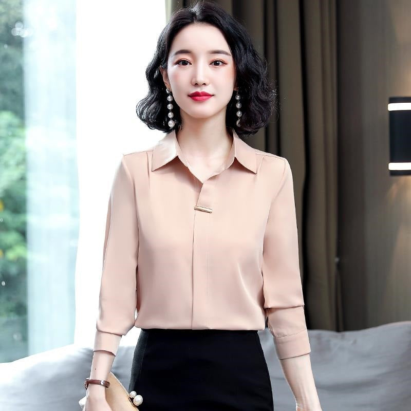 Women's New Fashionable Lapel Loose And Slim Shirt