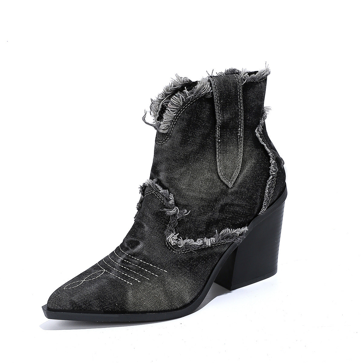 Bottines de cowboy western à bout pointu tendance pour femmes, bottines confortables