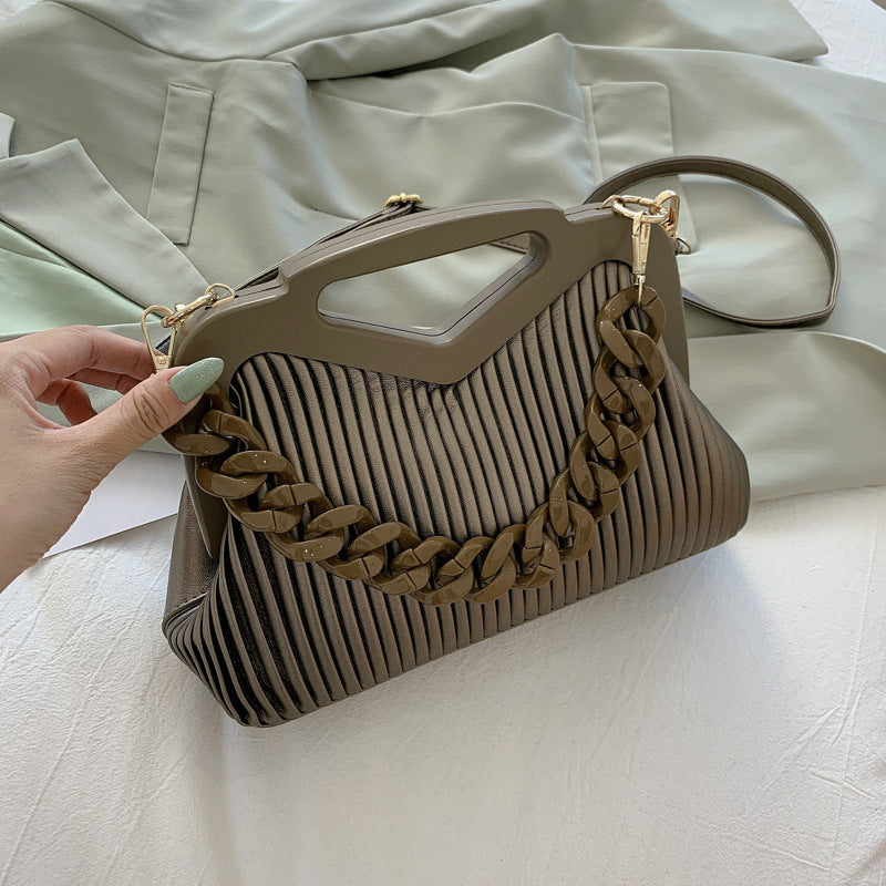 Thick Chain Stripe Crossbody Bag