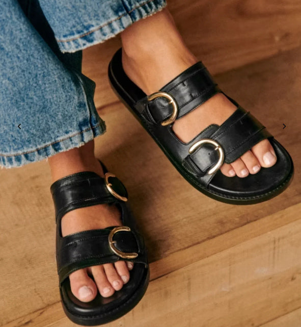 Women's Flat Double Buckle Sandals