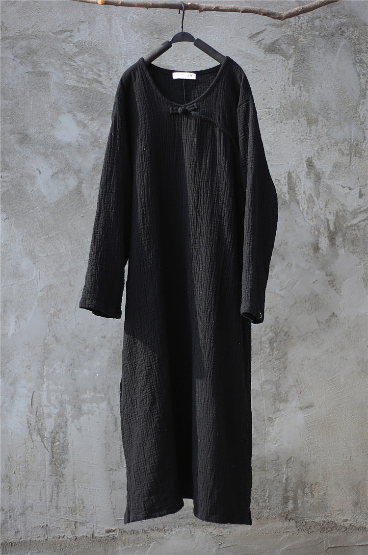 Robe ample en coton et lin Zen de style chinois rétro artistique