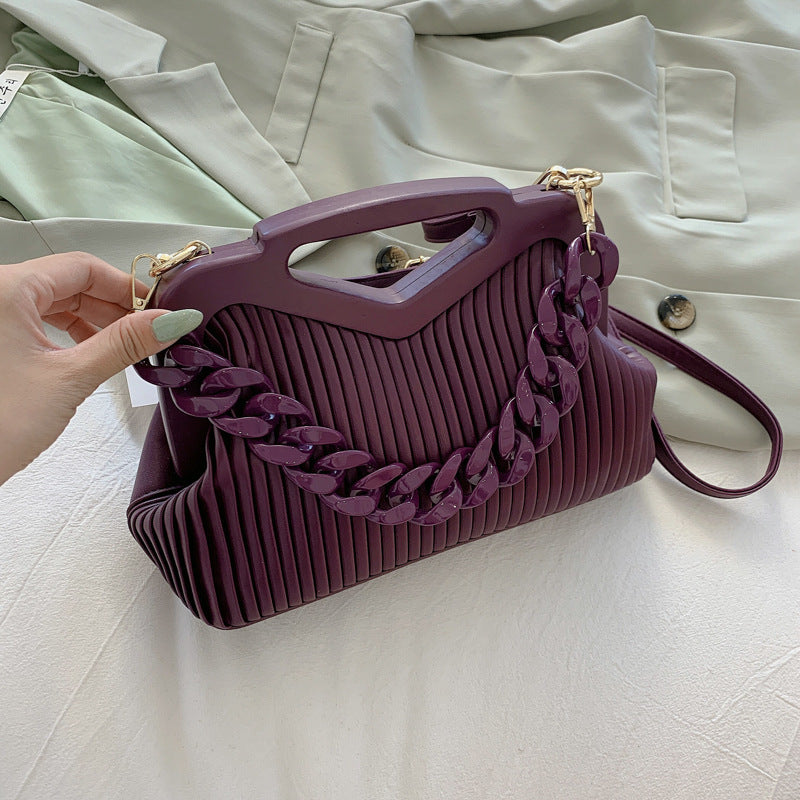 Thick Chain Stripe Crossbody Bag