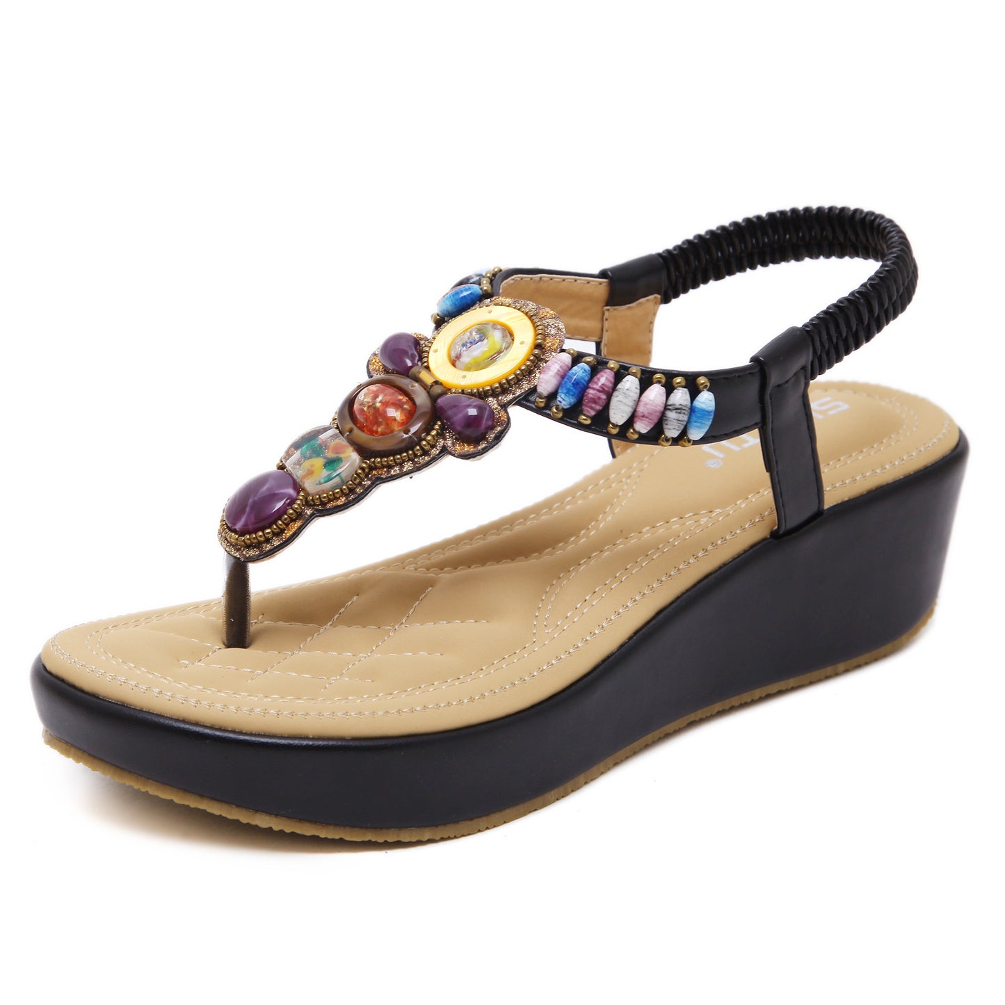 Sandales de style ethnique pour femmes, style bohème, pour la plage