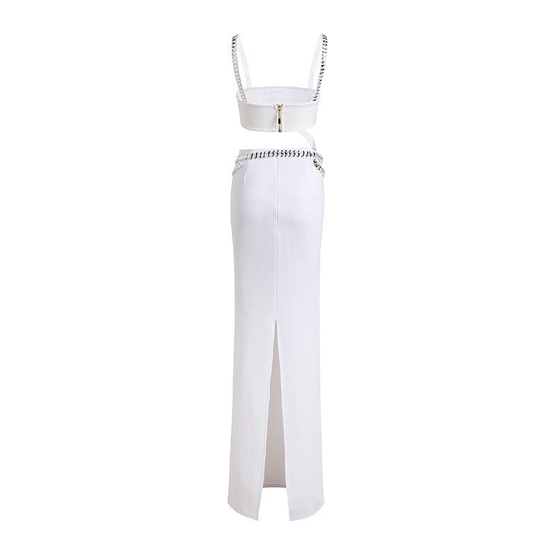 Women's Fashion Vest Long Skirt Two-piece Set