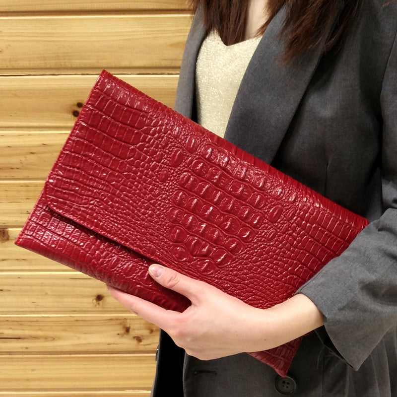 Pochette en cuir de marque tendance pour femme avec motif grande capacité