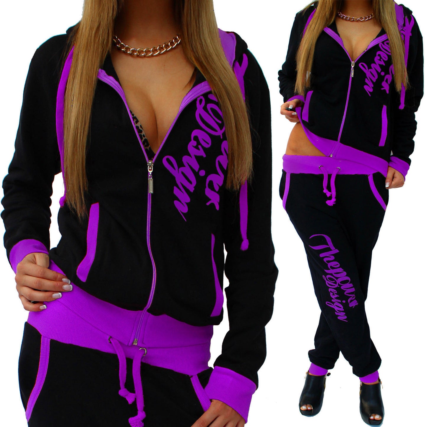 Women's Casual Knitted Sportswear Suit