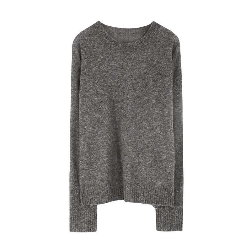 Pull en laine simple pour femme Mohair tricoté en vrac