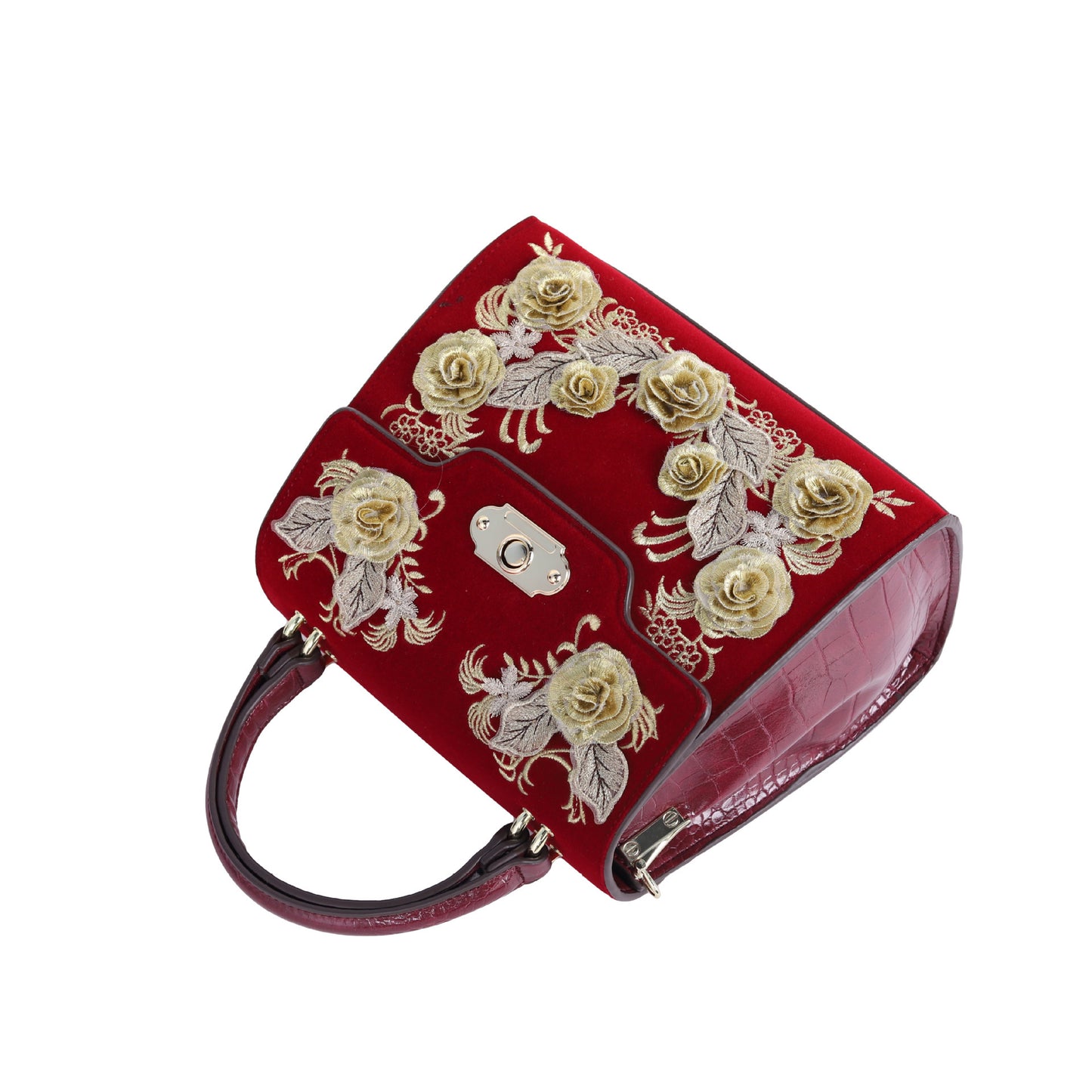 Women's Embroidered Flowers Portable Messenger Bag